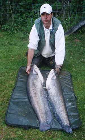 Mark Satchwell 42lb 4oz & 34lb Erics Lake, Shatterford